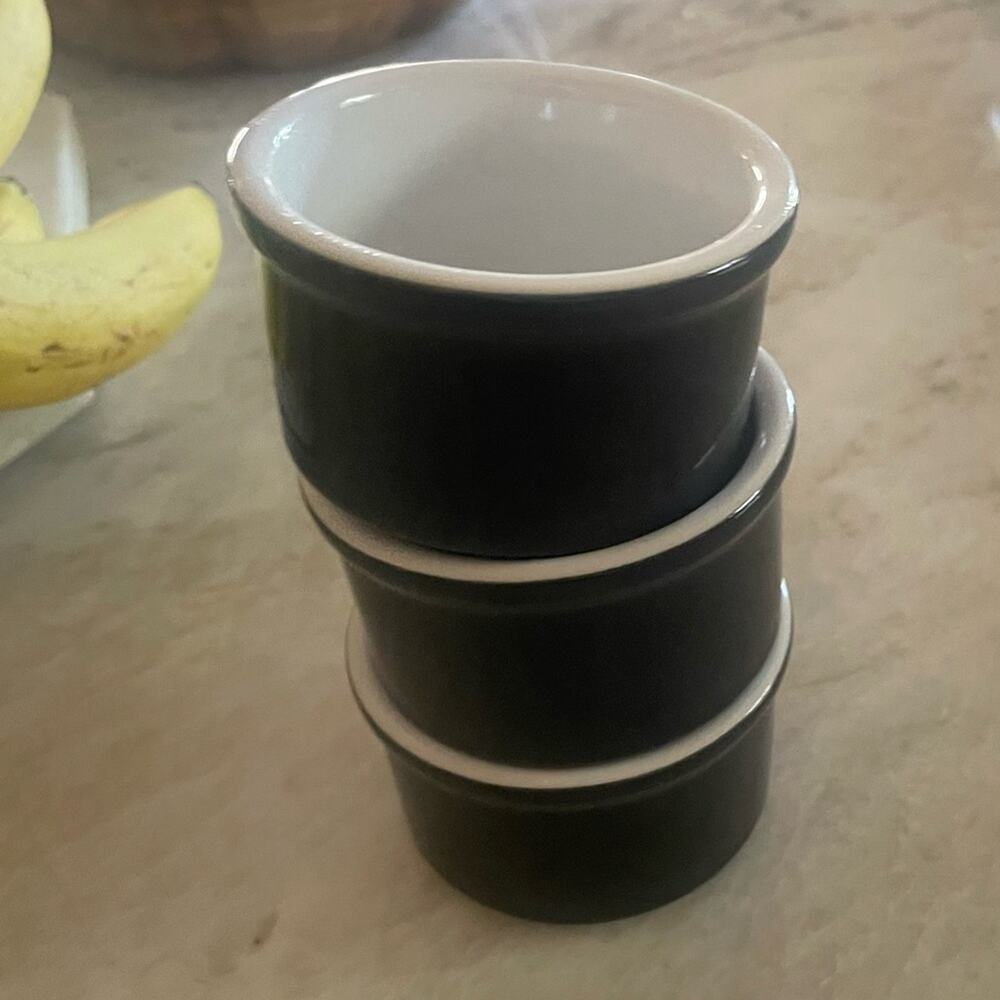Cuisinart Black and White Ceramic Ramekin Set of 3